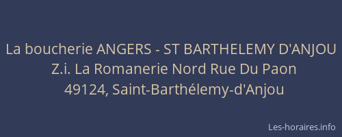 La boucherie ANGERS - ST BARTHELEMY D'ANJOU