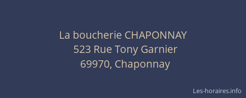 La boucherie CHAPONNAY