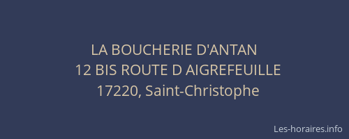LA BOUCHERIE D'ANTAN
