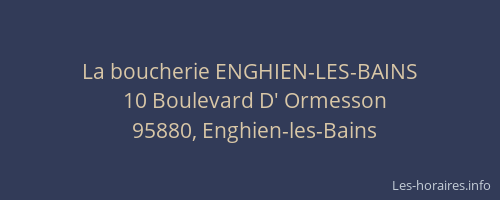 La boucherie ENGHIEN-LES-BAINS