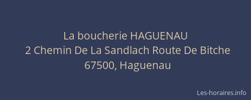 La boucherie HAGUENAU