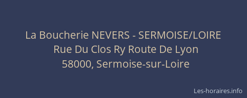 La Boucherie NEVERS - SERMOISE/LOIRE