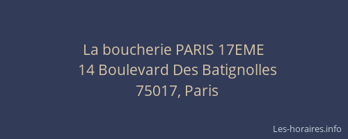 La boucherie PARIS 17EME