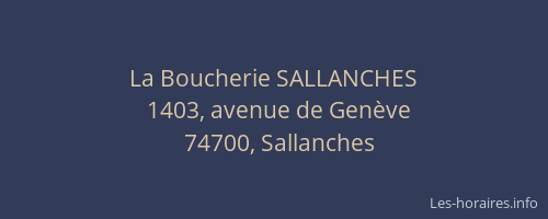 La Boucherie SALLANCHES