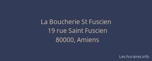 La Boucherie St Fuscien