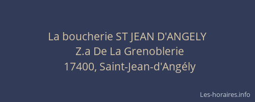 La boucherie ST JEAN D'ANGELY