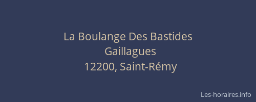 La Boulange Des Bastides