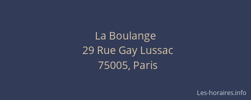 La Boulange