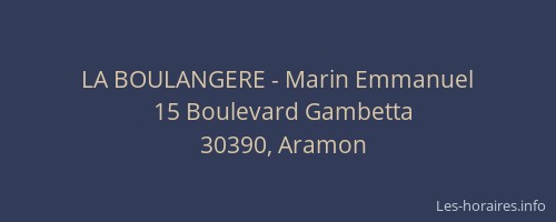 LA BOULANGERE - Marin Emmanuel