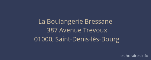 La Boulangerie Bressane