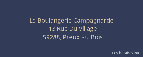 La Boulangerie Campagnarde
