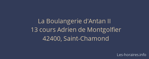 La Boulangerie d'Antan II