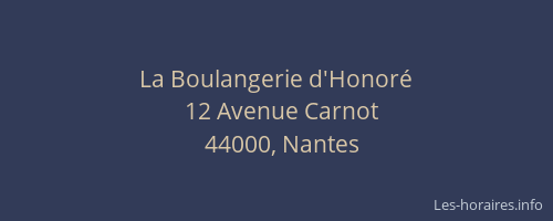 La Boulangerie d'Honoré