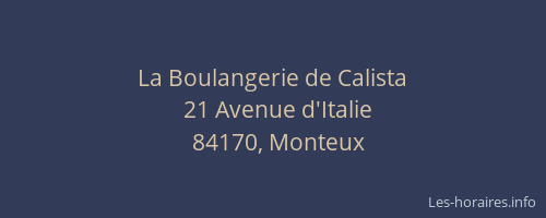 La Boulangerie de Calista