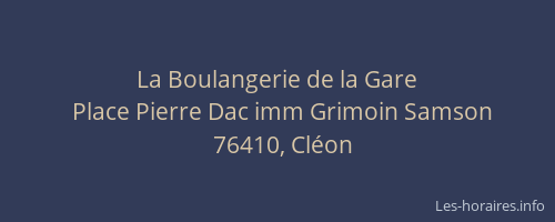 La Boulangerie de la Gare