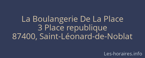 La Boulangerie De La Place