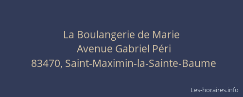 La Boulangerie de Marie