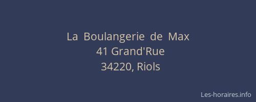 La  Boulangerie  de  Max