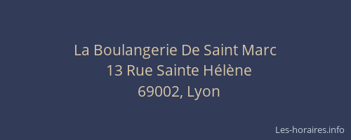 La Boulangerie De Saint Marc