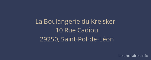 La Boulangerie du Kreisker