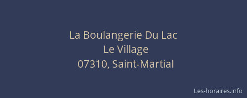 La Boulangerie Du Lac