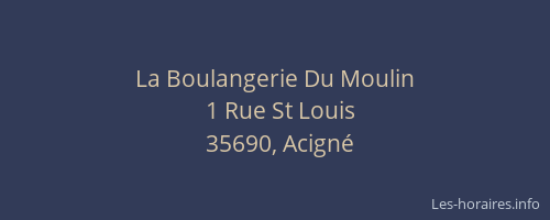 La Boulangerie Du Moulin