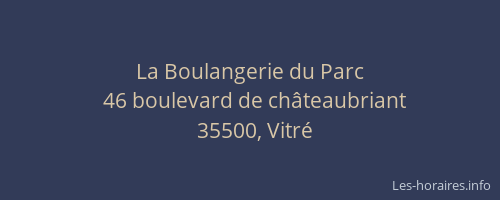La Boulangerie du Parc