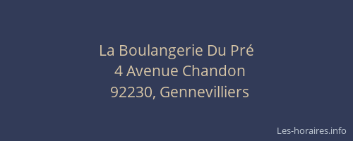 La Boulangerie Du Pré