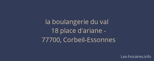 la boulangerie du val