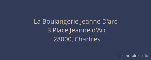La Boulangerie Jeanne D'arc