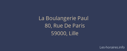 La Boulangerie Paul