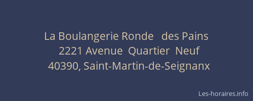 La Boulangerie Ronde   des Pains