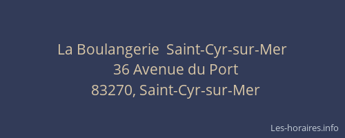 La Boulangerie  Saint-Cyr-sur-Mer