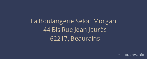 La Boulangerie Selon Morgan