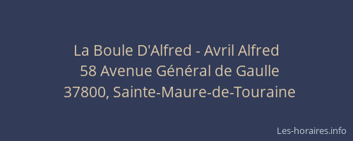 La Boule D'Alfred - Avril Alfred