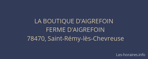 LA BOUTIQUE D'AIGREFOIN