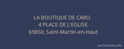 LA BOUTIQUE DE CARO