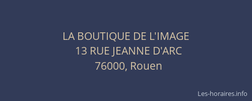 LA BOUTIQUE DE L'IMAGE
