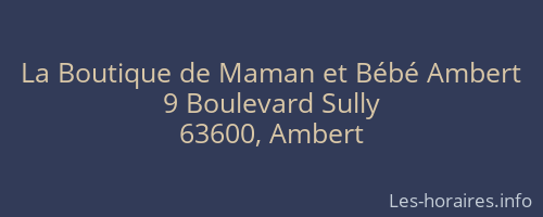 La Boutique de Maman et Bébé Ambert