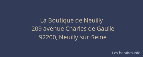 La Boutique de Neuilly