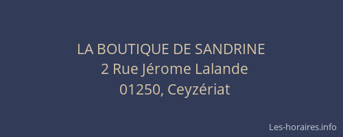 LA BOUTIQUE DE SANDRINE