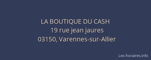 LA BOUTIQUE DU CASH