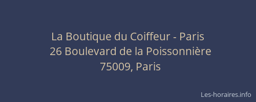 La Boutique du Coiffeur - Paris