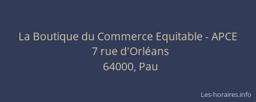 La Boutique du Commerce Equitable - APCE