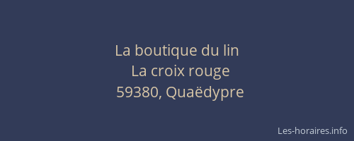 La boutique du lin