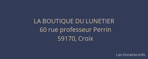 LA BOUTIQUE DU LUNETIER