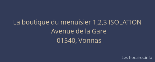 La boutique du menuisier 1,2,3 ISOLATION