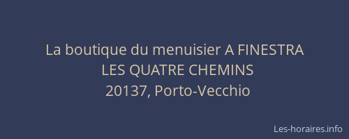 La boutique du menuisier A FINESTRA