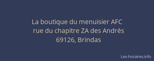 La boutique du menuisier AFC