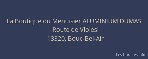 La Boutique du Menuisier ALUMINIUM DUMAS